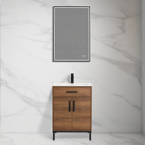 Blossom Lisbon 24" Vanity w/ SMC Sink - Brown Walnut - V8048 24 11 SM