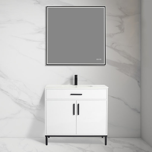 Blossom Lisbon 36" Vanity w/ SMC Sink - Glossy White - V8048 36 01 SM