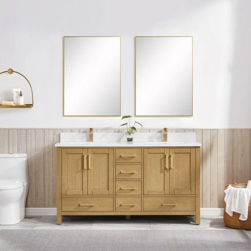 Blossom Basel 60" Double Sink Vanity (Cabinet Only) Ivory Oak - V8049 60 33 D