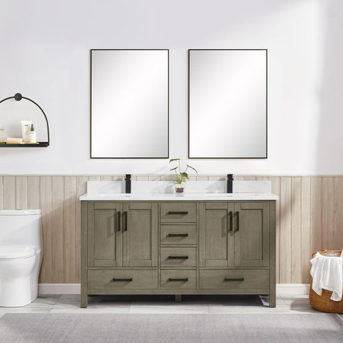 Blossom Basel 60" Double Sink Vanity (Cabinet Only) Grey Oak - V8049 60 34 D