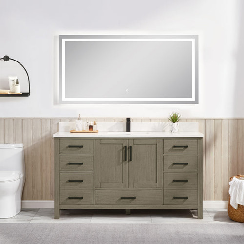 Blossom Basel 60" Vanity (Cabinet Only) Grey Oak - V8049 60 34 S