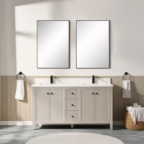 Blossom Torino 60" Double Vanity (Cabinet Only) - Washed Grey - V8050 60 35 D