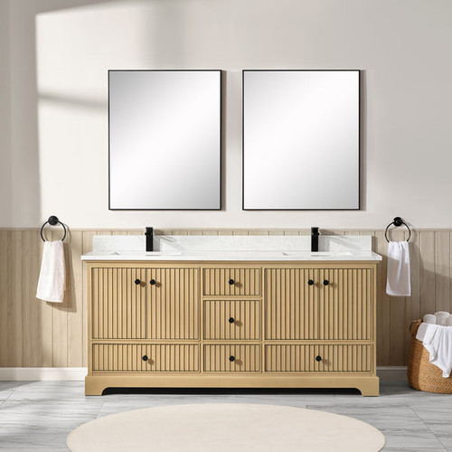 Blossom Sicily 72" Vanity (Cabinet Only) - Light Oak - V8051 72 36