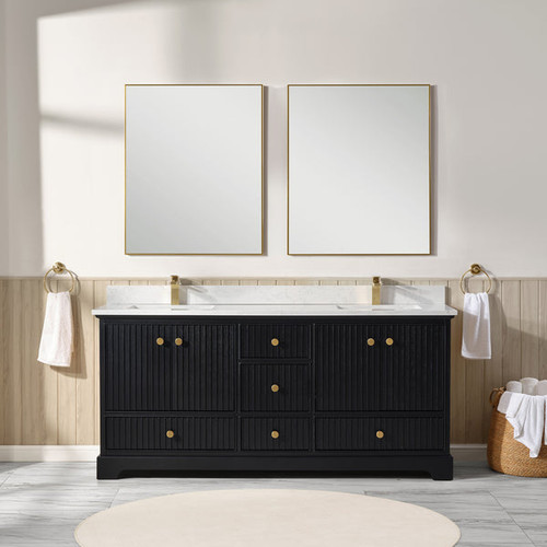 Blossom Sicily 72" Vanity (Cabinet Only) - Black Oak - V8051 72 37