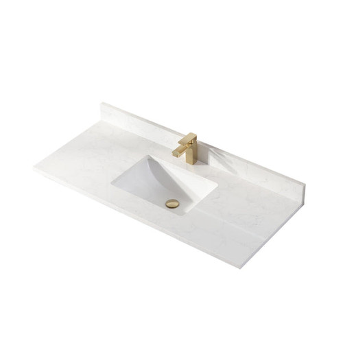 Blossom Artificial Stone Counter-Top With Backsplash and Sink, Calacatta White - CT5 4822 05 C