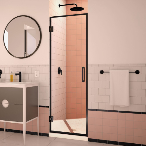 Dreamline SHDR-202472E-09 Unidoor Edge 24 inch W x 72 inch H Frameless Hinged Shower Door - Matte Black