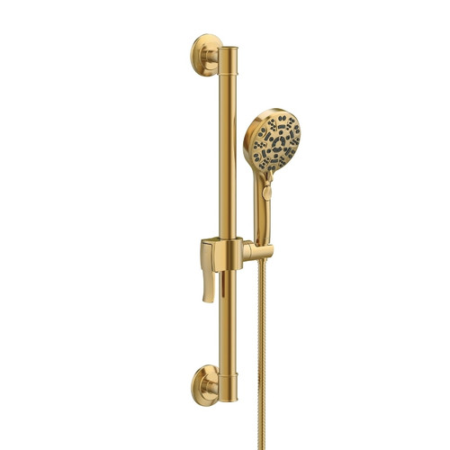Gerber SteadyStyle Accented Round ADA Grab Bar/ Slide Bar Assembly with Octette 8 Function Hand Shower 1.5gpm, Brushed Bronze - D462524BB