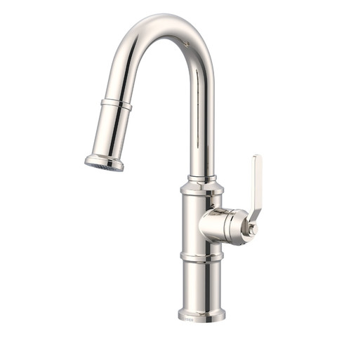 Gerber Kinzie Single Handle Pull-Down Prep Faucet 1.75gpm, Polished Nickel - D150537PN