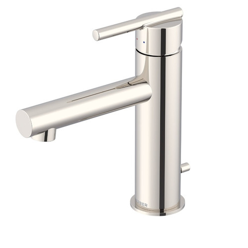 Gerber Parma Single Handle Lavatory Faucet Straight Spout w/ Metal Pop-Up Drain 1.2gpm, Polished Nickel - D224258PN
