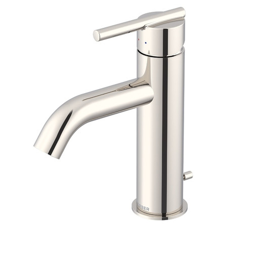 Gerber Parma Single Handle Lavatory Faucet w/ Metal Pop-Up Drain & Optional Deck Plate Included 1.2gpm, Polished Nickel - D225258PN