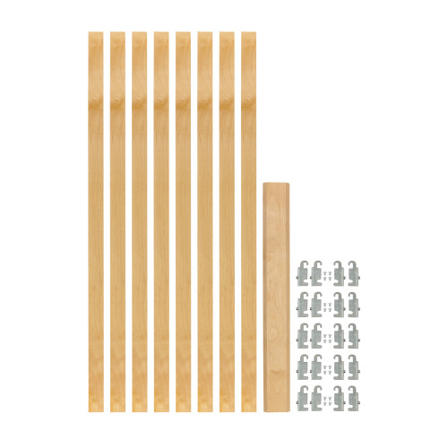 Rev-A-Shelf (8) stackable 27-1/4" x 1-1/8" Wood Pilaster Uprights and (5) Pilaster Hardware sets - 4PIL-54-113-1