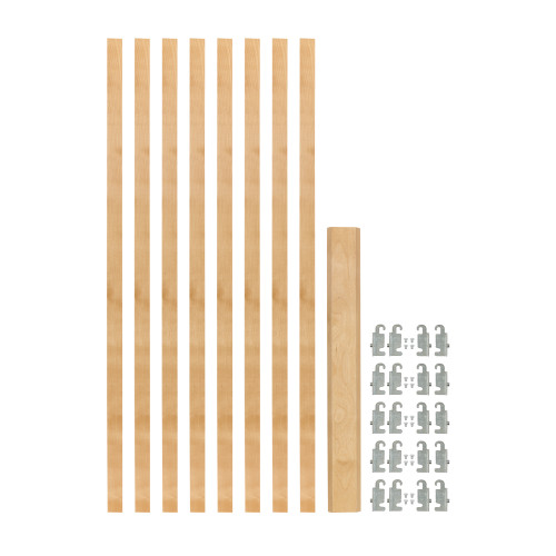 Rev-A-Shelf (8) stackable 27-1/4" x 7/8" Wood Pilaster Uprights and (5) Pilaster Hardware sets - 4PIL-54-088-1