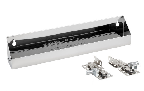 Rev-A-Shelf 14.25" Stainless-Steel Tip-Out Tray w/ Soft-Close Hinges for Sink Base Cabinets - 6581-14SC-52