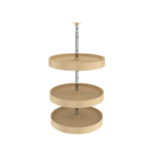 Rev-A-Shelf 18" Almond Lazy Daisy Polymer Full-Circle 3-Shelf Lazy Susan for 34" H Corner Wall Cabinets - LD-2063-1836-15-1