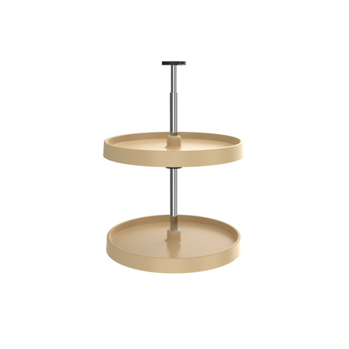 Rev-A-Shelf 18" Almond Value Line Polymer Full-Circle 2-Shelf Lazy Susan for Corner Wall Cabinets - 3072-18-15-52