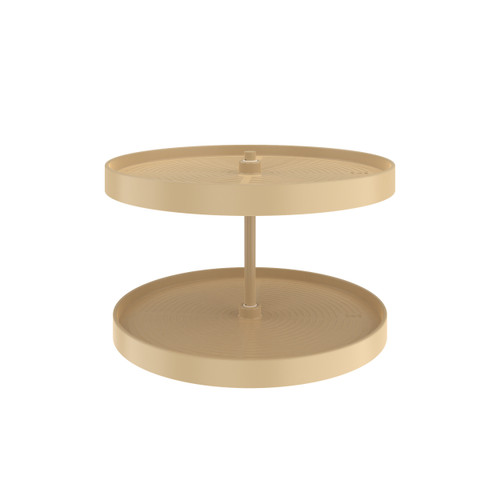 Rev-A-Shelf 24" Almond Lazy Daisy Polymer Full-Circle 2-Shelf Lazy Susan w/Bottom-Mount Hardware for Corner Base Cabinets - LD-2062-24BM-15-1