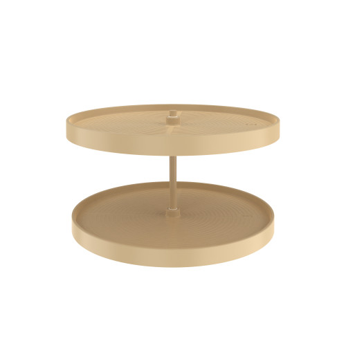 Rev-A-Shelf 28 " Almond Lazy Daisy Polymer Full-Circle 2-Shelf Lazy Susan w/Bottom-Mount Hardware for Corner Base Cabinets - LD-2062-28BM-15-1