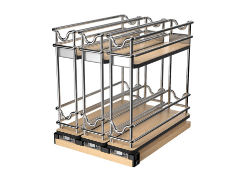 Rev-A-Shelf 9" Two-Tier Triple Narrow Wire Wall Upright Pullout - 5WU2-9N3-1