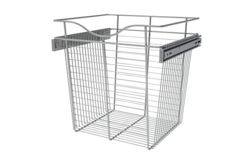 Rev-A-Shelf Chrome 18" Wire Pullout Basket for 16" Deep Closet - 18" H - CB-181618CR-1