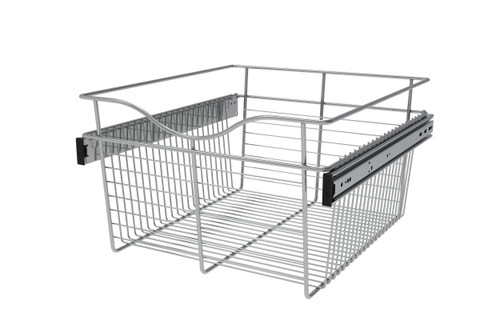 Rev-A-Shelf Chrome 18" Wire Pullout Basket for 20" Deep Closet - 11" H - CB-182011CR-1
