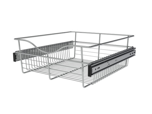 Rev-A-Shelf Chrome 18" Wire Pullout Basket for 20" Deep Closet - 7" H - CB-182007CR-1