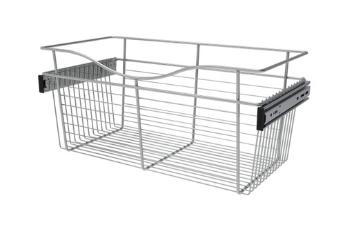Rev-A-Shelf Chrome 24" Wire Pullout Basket for 12" Deep Closet - 11" H - CB-241211CR-1