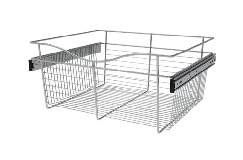 Rev-A-Shelf Chrome 24" Wire Pullout Basket for 20" Deep Closet - 11" H - CB-242011CR-1