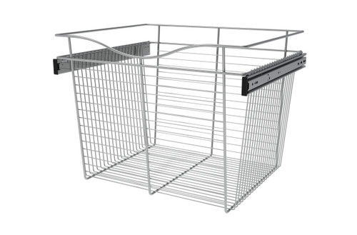 Rev-A-Shelf Chrome 24" Wire Pullout Basket for 20" Deep Closet - 18" H - CB-242018CR-1