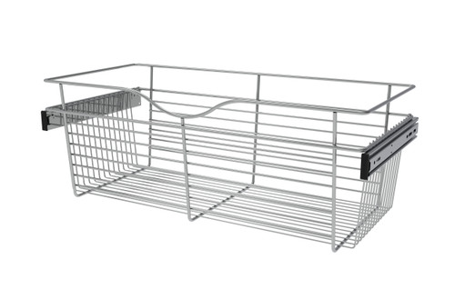 Rev-A-Shelf Chrome 30" Wire Pullout Basket for 14" Deep Closet - 11" H - CB-301411CR-1