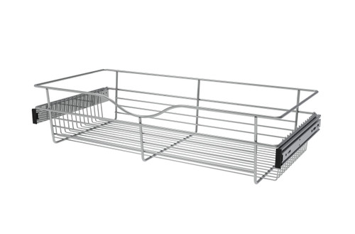 Rev-A-Shelf Chrome 30" Wire Pullout Basket for 14" Deep Closet - 7" H - CB-301407CR-1