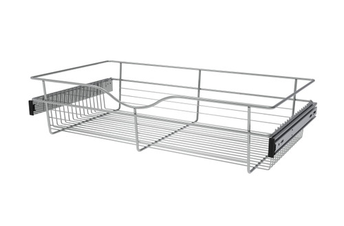 Rev-A-Shelf Chrome 30" Wire Pullout Basket for 16" Deep Closet - 7" H - CB-301607CR-1