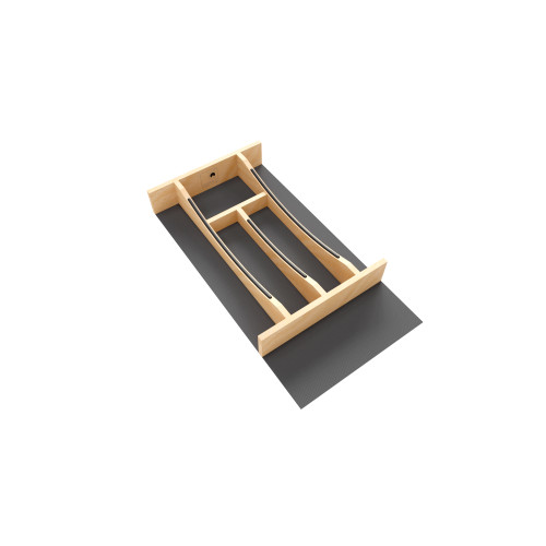 Rev-A-Shelf Craftsman Collection 10-1/4" X 19-1/2" Solid Maple Cutlery Drawer Insert w/ Black Accents - 4WCTCC-15MB-1