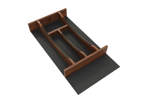 Rev-A-Shelf Craftsman Collection 10-1/4" X 19-1/2" Solid Walnut Cutlery Drawer Insert w/ Black Accents - 4WCTCC-WN-15MB-1