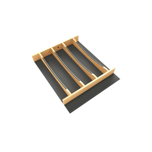Rev-A-Shelf Craftsman Collection 16-1/4" X 19-1/2" Solid Maple Utensil Drawer Insert w/ Black Accents - 4WUTCC-21MB-1