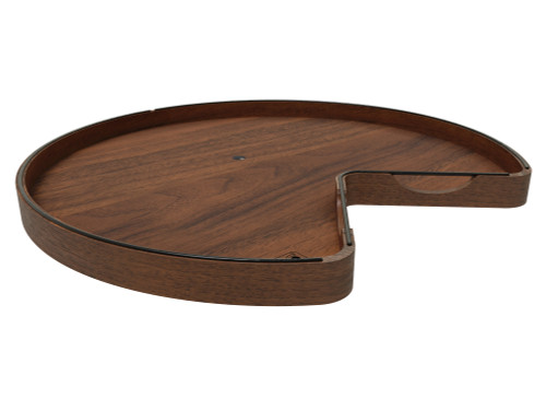 Rev-A-Shelf Craftsman Collection 32" Solid Walnut Kidney-Shaped Lazy Susan for Corner Base Cabinets w/ Swivel Bearing and Black Accents - 4CC-401-WN-32BS-1MB