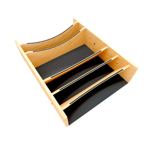 Rev-A-Shelf Craftsman Collection Solid Maple Adjustable Deep Drawer Divider Insert w/ Black Accents for 27"-30" Base Cabinet Drawers - 4WDIVCC-30MB-1