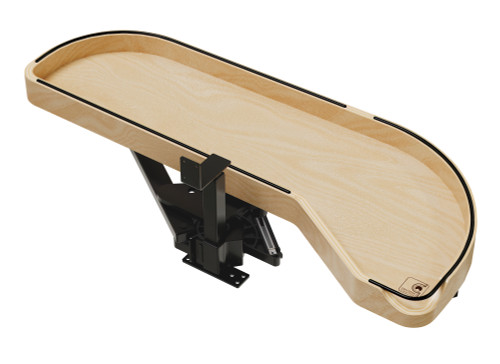 Rev-A-Shelf Craftsman Collection Solid Maple Single-Tier Girasolo w/ Soft-Close and Black Accents for 12" Right Opening/Blind Left Corner Cabinets - 4871CC-12-RMB