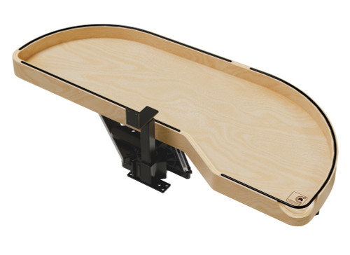 Rev-A-Shelf Craftsman Collection Solid Maple Single-Tier Girasolo w/ Soft-Close and Black Accents for 15" Right Opening/Blind Left Corner Cabinets - 4871CC-15-RMB