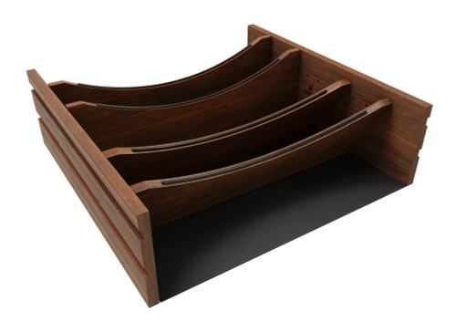 Rev-A-Shelf Craftsman Collection Solid Walnut Adjustable Deep Drawer Divider Insert w/ Black Accents for 21"-24" Base Cabinet Drawers - 4WDIVCC-WN-24MB-1
