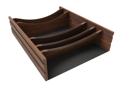 Rev-A-Shelf Craftsman Collection Solid Walnut Adjustable Deep Drawer Divider Insert w/ Black Accents for 27"-30" Base Cabinet Drawers - 4WDIVCC-WN-30MB-1