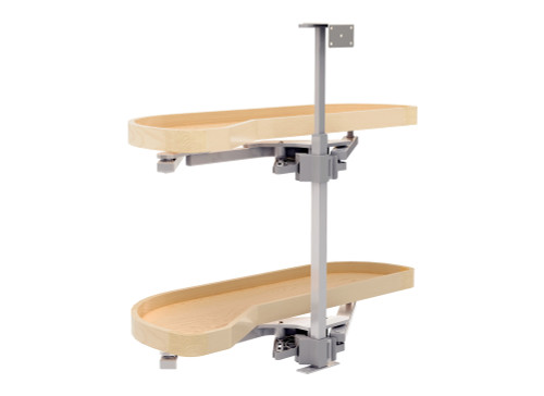 Rev-A-Shelf Maple Two-Tier Classic Girasolo w/ Soft-Close for 12" Left Opening/Blind Right Corner Cabinets - 4WLS87-12-L