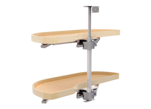 Rev-A-Shelf Maple Two-Tier Classic Girasolo w/ Soft-Close for 15" Left Opening/Blind Right Corner Cabinets - 4WLS87-15-L