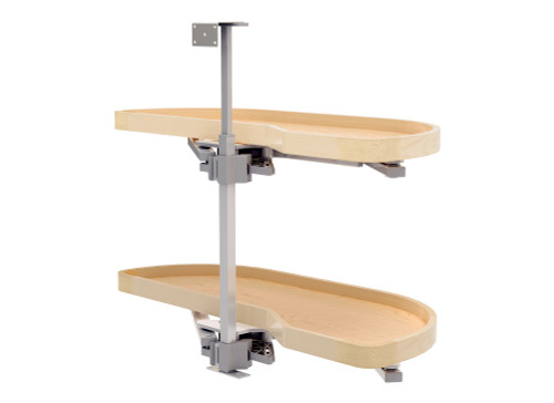 Rev-A-Shelf Maple Two-Tier Classic Girasolo w/ Soft-Close for 15" Right Opening/Blind Left Corner Cabinets - 4WLS87-15-R