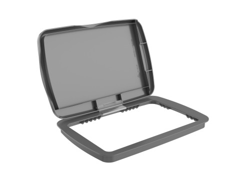 Rev-A-Shelf Metallic Silver Polymer Bi-Directional Lid for Rev-A-Shelf® 32 qt. Waste Containers - RV-32-LID-17-1