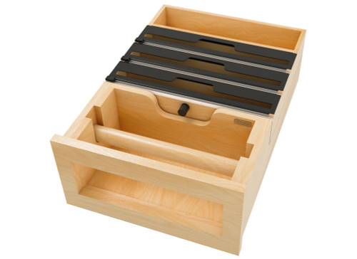 Rev-A-Shelf Natural Maple Paper Towel and Foil Wrap Tiered Drawer System w/o Slides for 18" Base Cabinets - 4PTTD-18H-1