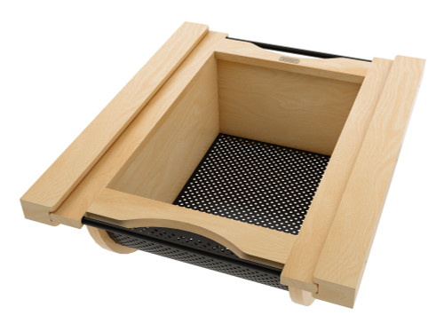 Rev-A-Shelf Natural Maple/Black Produce Basket for 18" Base Cabinets - 4SSB-18-MPMB