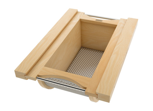 Rev-A-Shelf Natural Maple/Stainless-Steel Produce Basket for 15" Base Cabinets - 4SSB-15-MP