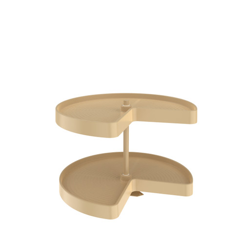 Rev-A-Shelf Polymer Kidney-Shaped 2-Shelf Lazy Susan w/Bottom Mount Hardware for Corner Base Cabinets - LD-2472-24BM-15-1