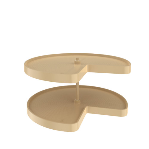 Rev-A-Shelf Polymer Kidney-Shaped 2-Shelf Lazy Susan w/Bottom Mount Hardware for Corner Base Cabinets - LD-2472-32BM-15-1
