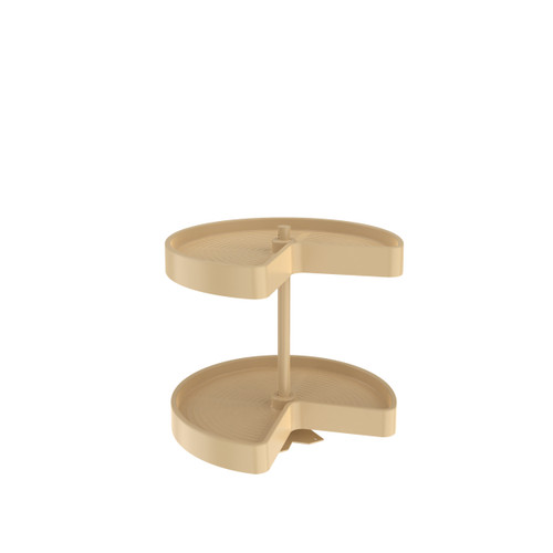 Rev-A-Shelf Polymer Kidney-Shaped 2-Shelf Lazy Susan w/Bottom Mount Hardware for Corner Wall Cabinets - LD-2472-18BM-15-1